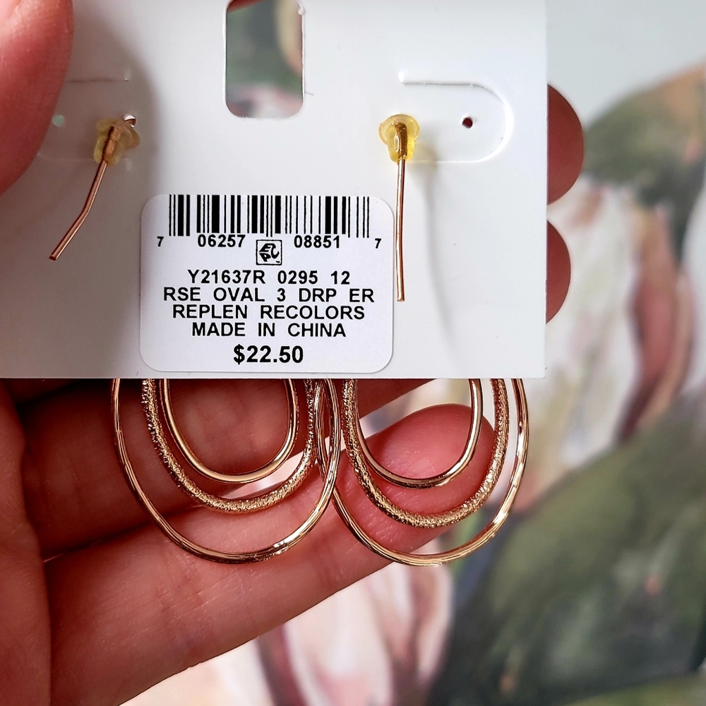 Hoop drop earings - Picture 2 of 4